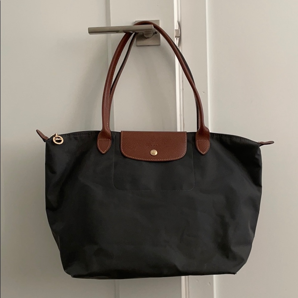 Grey Longchamp Le Pliage tote